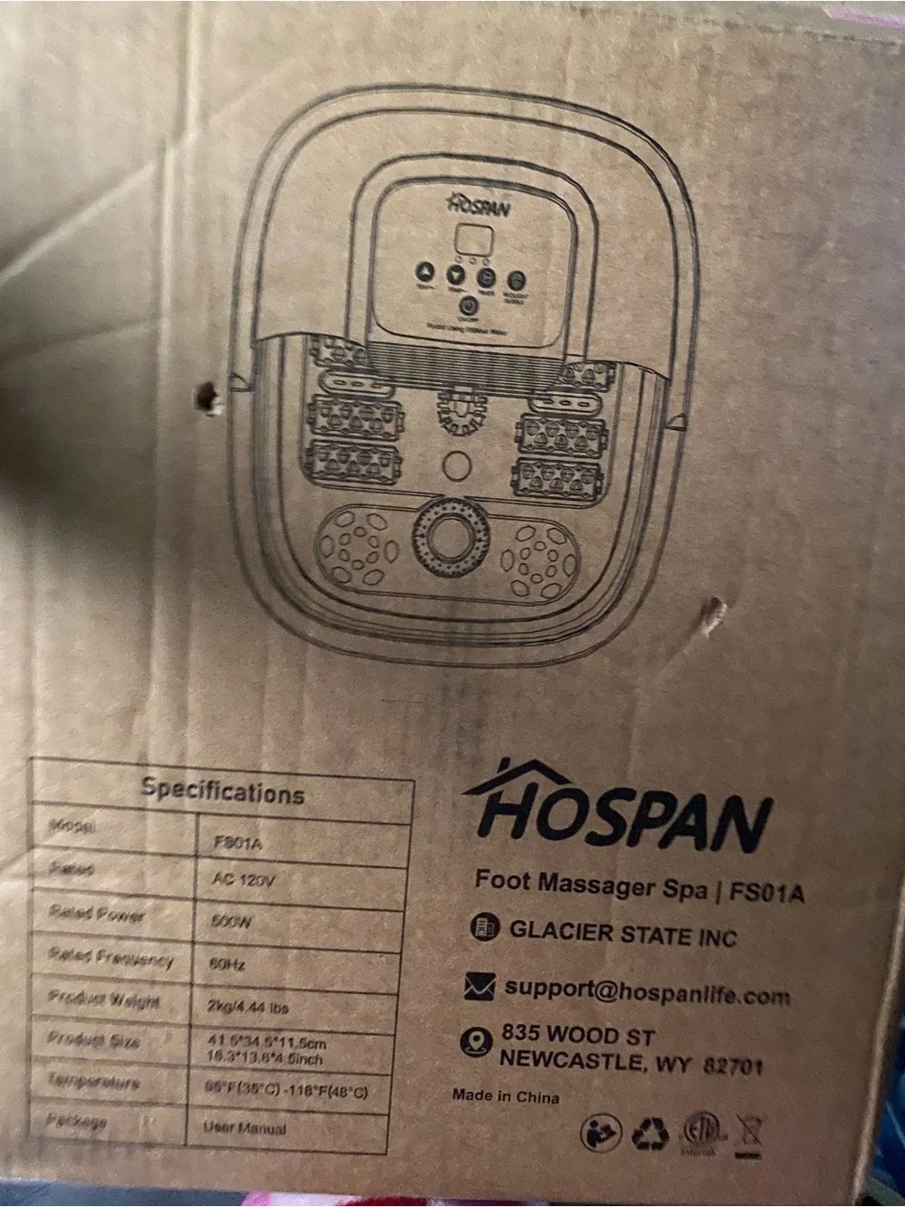 HOSPAN Foot Massager Spa FS01A - Brown Box